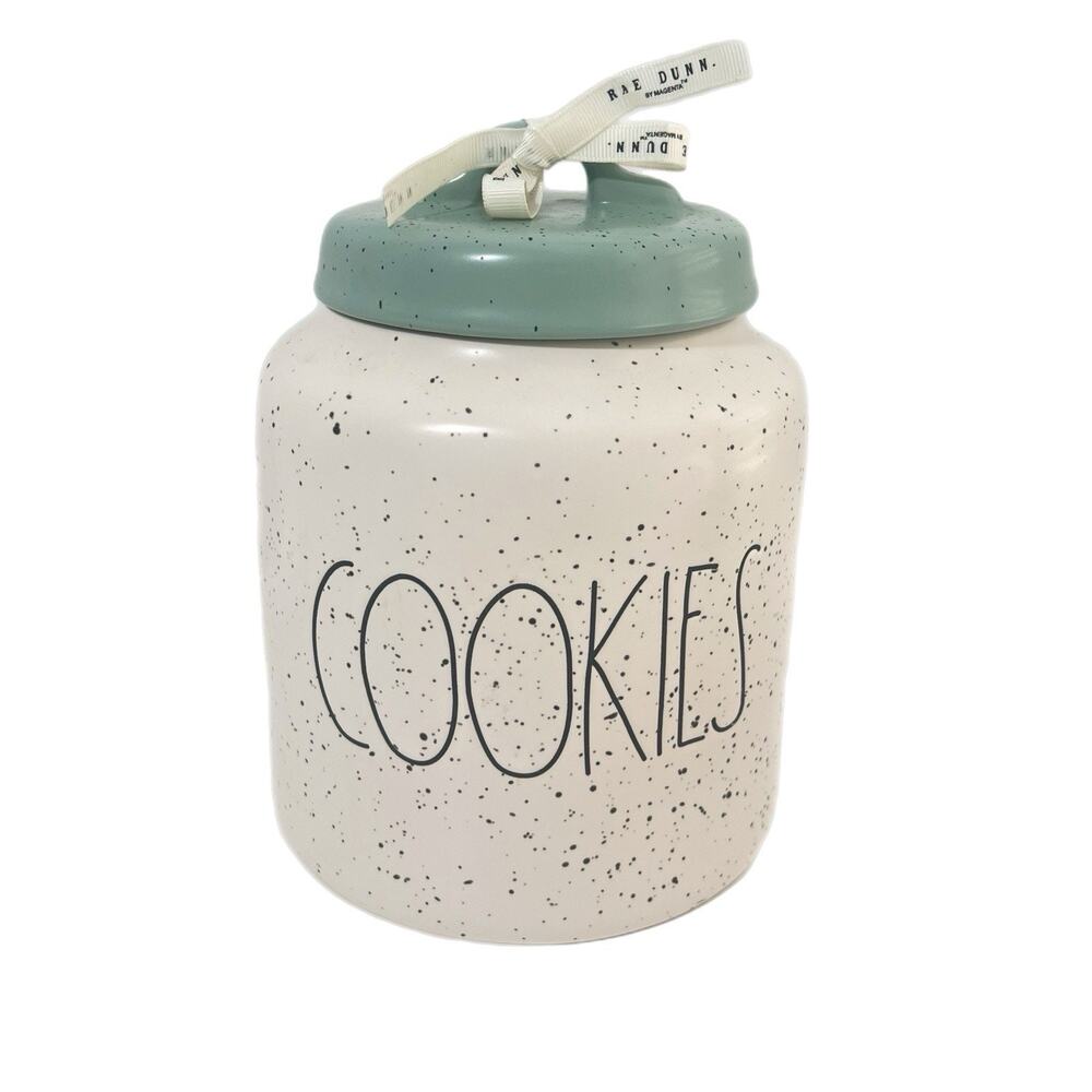 Rae Dunn Cookies Canister Artisan Collection Cookie Jar Speckled 8” Contrasting